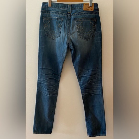 TRUE RELIGION “Brianna” Women’s Boyfriend Jeans Distressed Made in USA Size 26 - Picture 3 of 9
